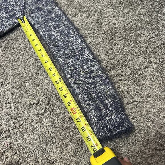 LILLA P Crochet Knit Eyelash Sweater Womens Size M Blue Chunky Butter Soft Cozy - Picture 6 of 7